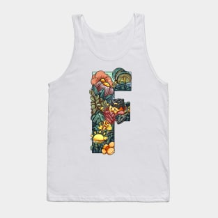 Initial Letter F doodle art Tank Top